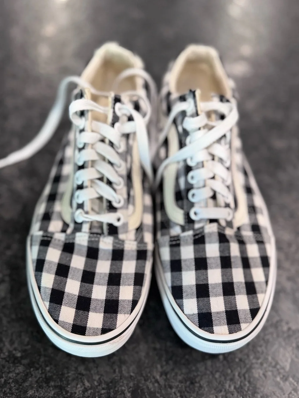 Vans Black & White Gingham Old Skool Sneakers - Picture 5 of 5